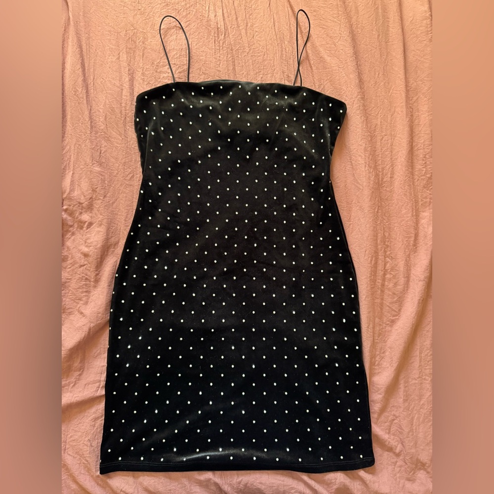 H&M Black Dress with Silver Dots